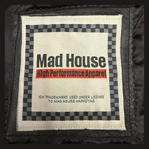 Corvette Z06 505 HP Leather Jacket Men’s XL Mad House GM Licensed Black EUC - Picture 9 of 12